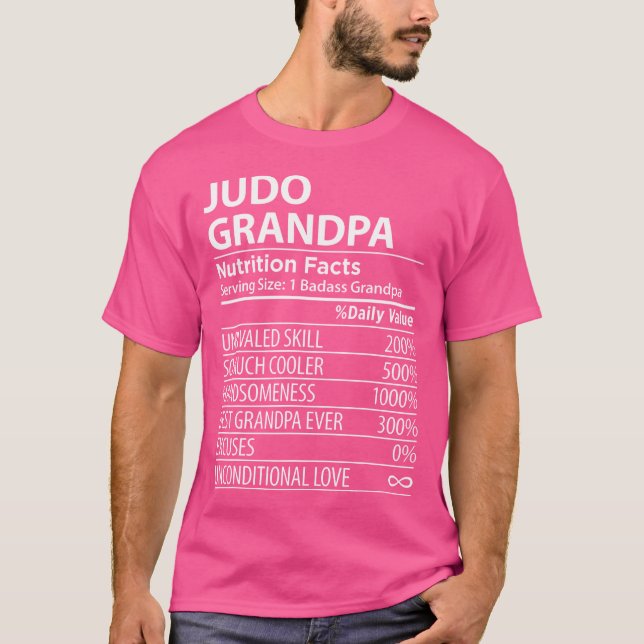T-shirt Judo Grandpa Nutrition Facts Funny Judo Grandpa (Devant)