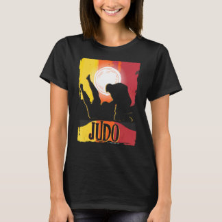 T-shirt Judo Hommes Vintage Judoka 80s Rétro Martial Japon