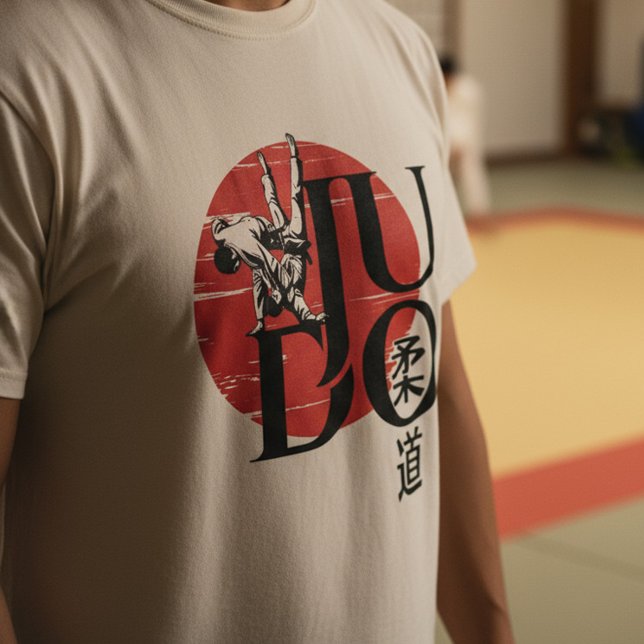T-shirt Judo -Kanji, Soleil Levant (Créateur téléchargé)