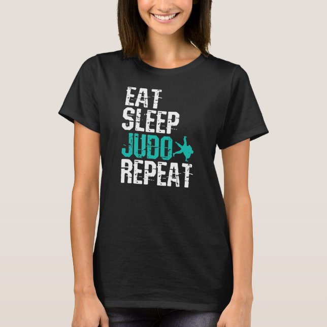 T-shirt Judo Manger Dormir Judo Répéter (Devant)