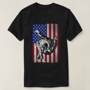 T-shirt Judo Martial Arts Usa American Flag Judoist Hommes