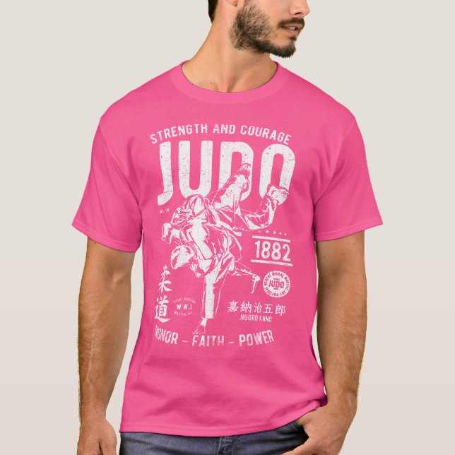 T-shirt Judo Mixed martial art Arts martiaux Force Courage (Devant)