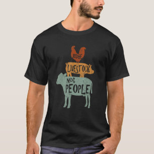 T-shirt Juge Bétail Non Personnes Poulet Cochon Viande Liv