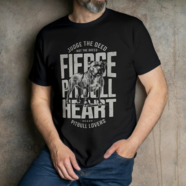 T-shirt Juge L'Acte Pas La race Fierce Pitbull Heart (Créateur téléchargé)