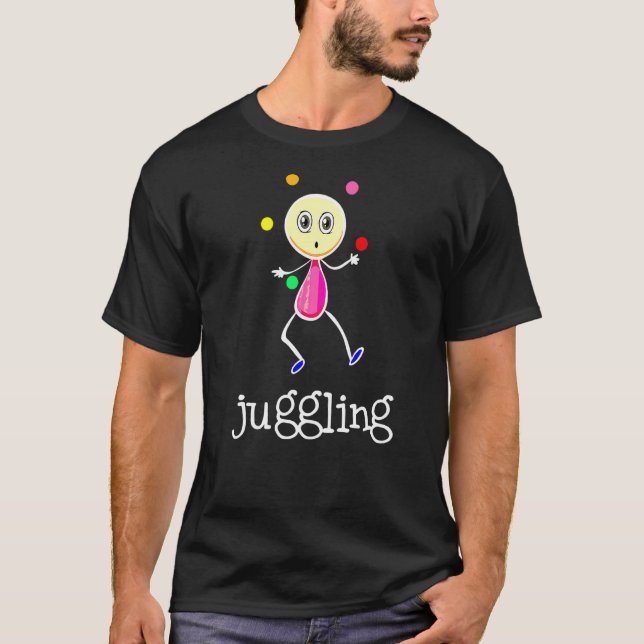 T-shirt Juggler Circus Interprète Tricoter Avec Balls & Pi (Devant)
