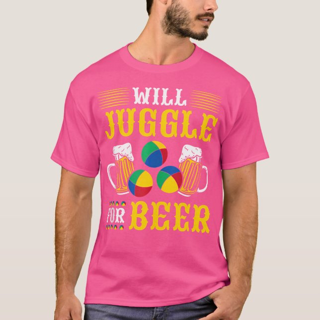 T-shirt Juggling Beer Clown Circus Juggler (Devant)