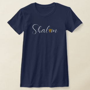 T-shirt juif Cursive manuscrit Shalom