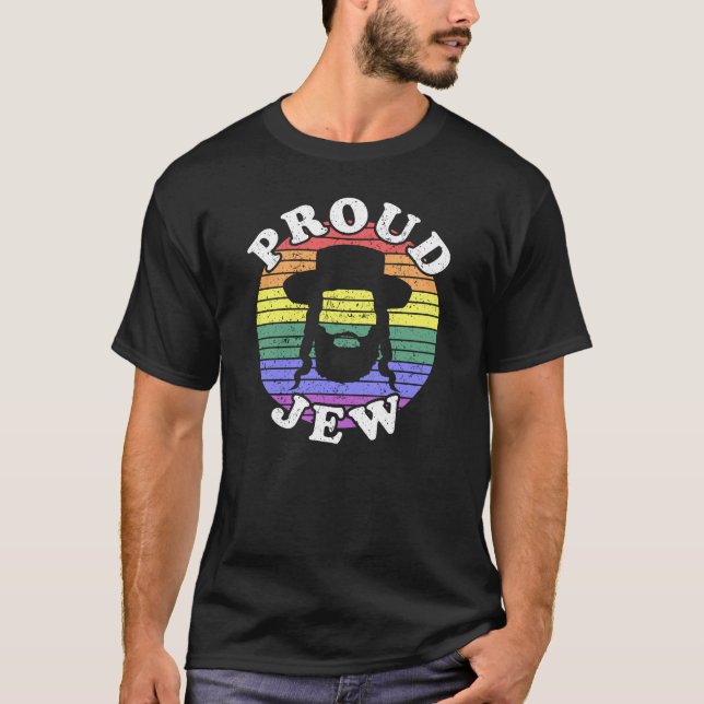 T-shirt Juif joyeux rétro LGBT (Devant)