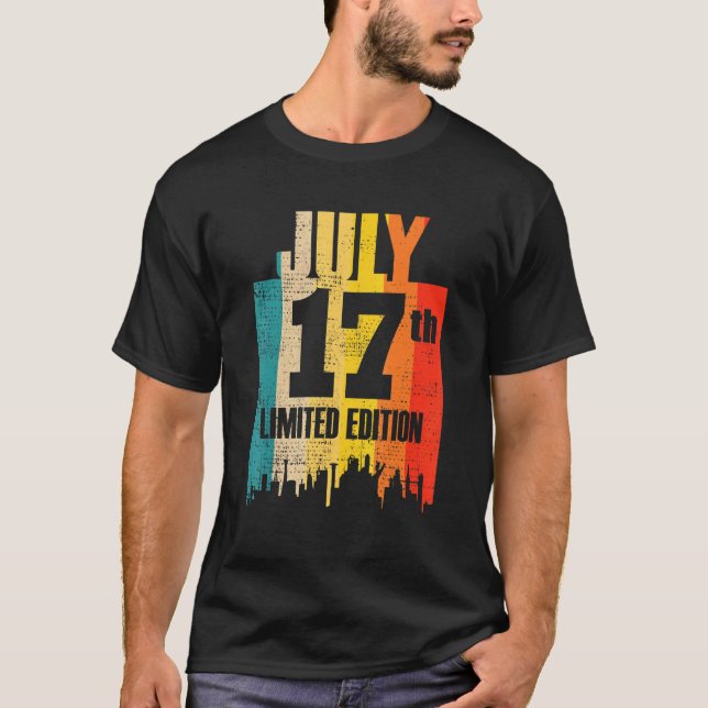 T-shirt Juillet 17 Limited Edition Juillet 17ème Jour Mois (Devant)