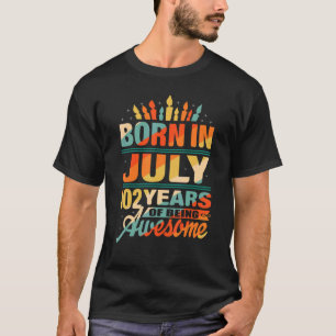 T-shirt Juillet 1920 102 Ans 102e Anniversaire Candle Gra