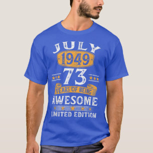 T-shirt Juillet 1949 73 Ans Cadeau Pour Hommes Vintage 73è