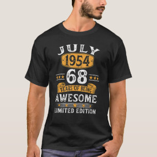 T-shirt Juillet 1954 68 Ans Pour Hommes Vintage 68ème Birt