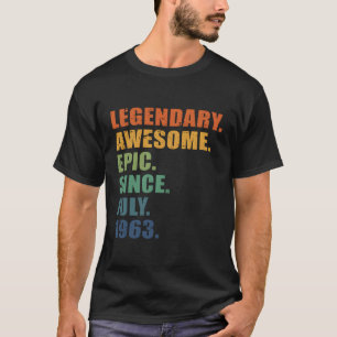 T-shirt Juillet 1963 60 Anniversaire 60E