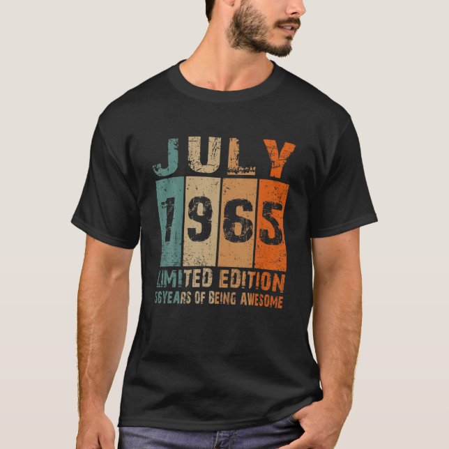 T-shirt Juillet 1965 Edition Limitée 56E Anniversaire 56 A (Devant)