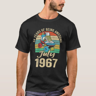 T-shirt Juillet 1967 54 Ans 54 Anniversaire
