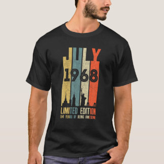T-shirt Juillet 1968 54 Anniversaire 54 Anniversaire 1968 