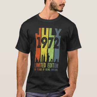 T-shirt Juillet 1972 Anniversaire de 50 ans 1972