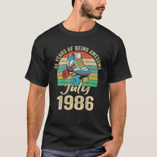 T-shirt Juillet 1986 35 Ans 35 Anniversaire Vêtements