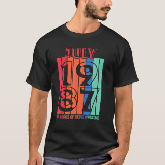 T-shirt Juillet 1987 35 Année d'être génial 2
