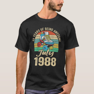 T-shirt Juillet 1988 33 Ans 33 Anniversaire Vêtements