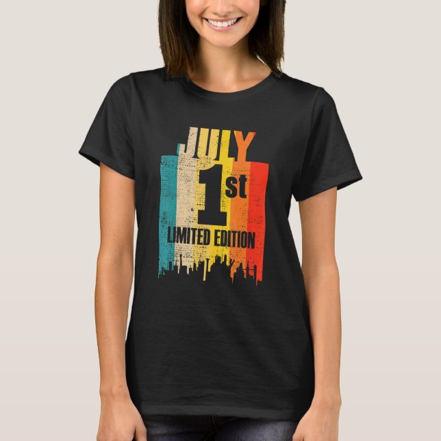 T-shirt Juillet 1 Limited Edition Juillet 1er Jour Mois 7  (Devant)