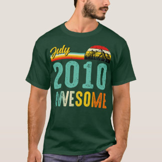 T-shirt Juillet 2010 Birthday Gift Shirt Vintage Juillet 2