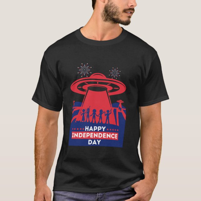 T-shirt Juillet 4 Alien OVNI Roswell Mars États-Unis Améri (Devant)
