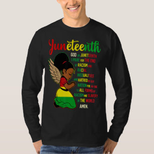 T-shirt Juillet 4 Juillet Jeune Fille Noire Melanin Reine 