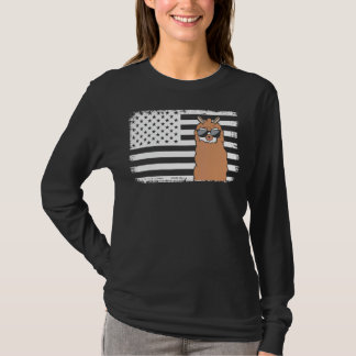 T-shirt Juillet 4 mignon Sloth drapeau américain Usa Patri