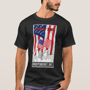 T-shirt Juillet 4 US City Independence Day Liberté América