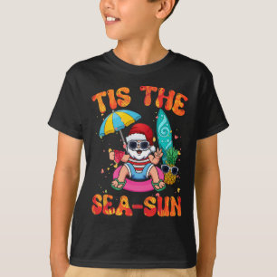 T-shirt Juillet Amants de l'été Plage Santa Tis Le Sea-sun