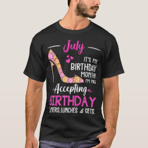 T-shirt Juillet C'Est Mon Anniversaire Mois Femmes Maman F