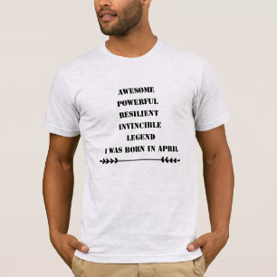 T-shirt Juillet d'anniversaire du mois d'avril et typograp