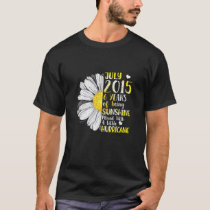 T-shirt Juillet Fille 2016 5 Ans 5 Anniversaire du soleil