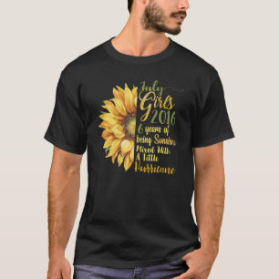 T-shirt Juillet Fille 2016 6 Ans 6 Anniversaire Soleil