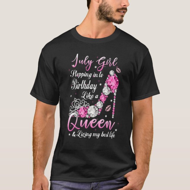 T-shirt Juillet Fille Entrant Dans Mon Anniversaire Comme  (Devant)