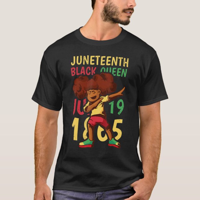 T-shirt Juin 1865 Reine noire Melanin Girl Magic Afrique (Devant)