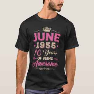 T-shirt Juin 1955 70 ans d'être stupéfiant rétro 70e Bir