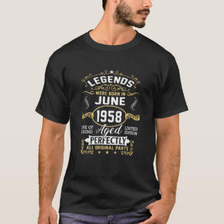 T-shirt Juin 1958 63E Cadeau Anniversaire 63 Ans Hommes Fe
