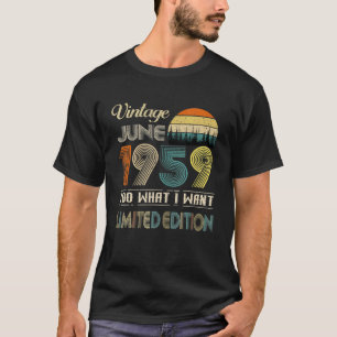 T-shirt Juin 1959 Anniversaire Vintage de 63 Ans