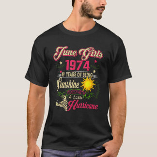 T-shirt Juin 1974 1974e Chemise d'anniversaire Juin Filles