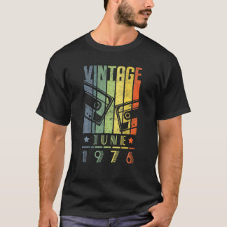 T-shirt Juin 1976 Retro Vintage 45 Anniversaire 45 Anniver