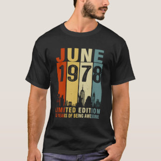 T-shirt Juin 1978 45 Ans D'Être Impressionnant