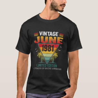 T-shirt Juin 1981 42e 42 Ans d'être Génial