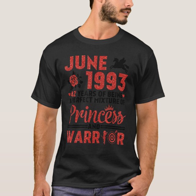 T-shirt Juin 1993 29 Ans D'Être Un Mélange Parfait Prince (Devant)