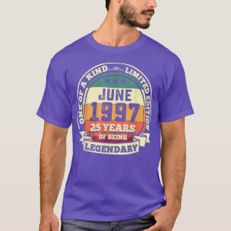 T-shirt Juin 1997 25e Anniversaire Cadeau 25 Ans D'Être Ja
