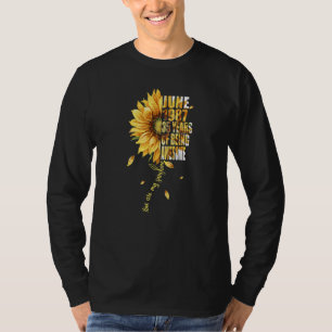 T-shirt Juin Fille 1987 Tournesol 35e anniversaire 35 ans 