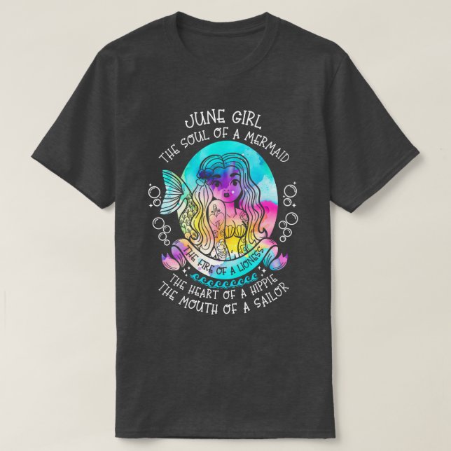 T-shirt Juin Fille L'Âme D'Une Sirène (Design devant)