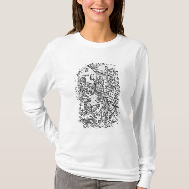 T-shirt Juin, tonte des moutons, Gémeaux (Devant)