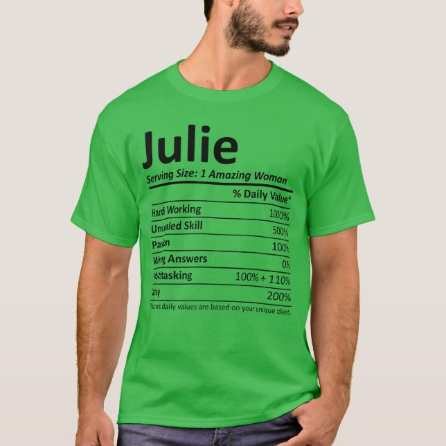 T-shirt Julie Nutrition Personalized Name Funny Idea boy f (Devant)
